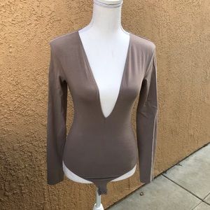 Express taupe bodysuit